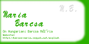 maria barcsa business card